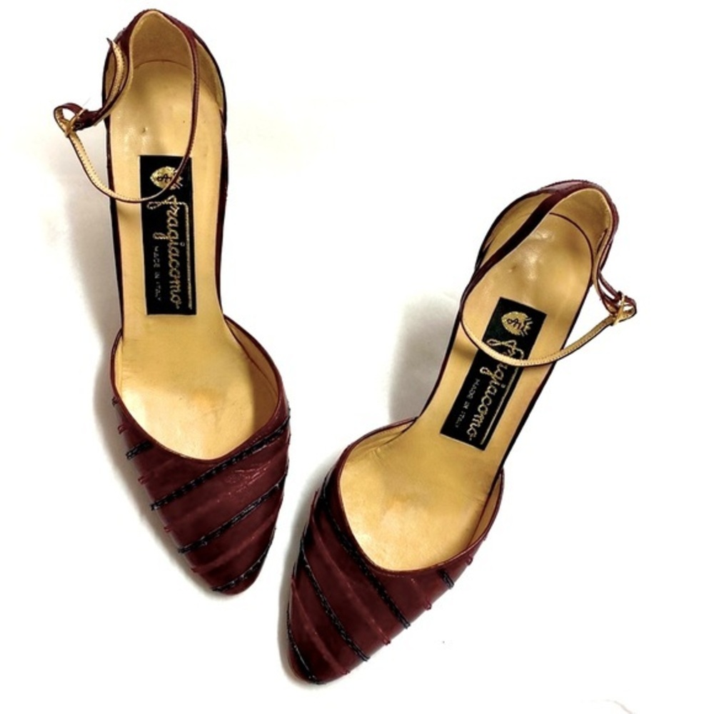 Beautiful Italian Designer Fragiacomo Made in Italy Ankle Strap Heels Shoes